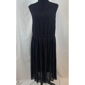 Hazel Women's Size Small Black Sleeveless Pleated Skirt‎ Dress
